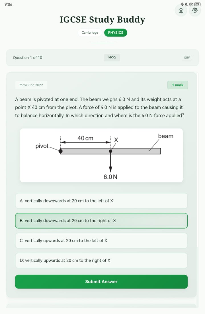 MCQ question with physics diagram